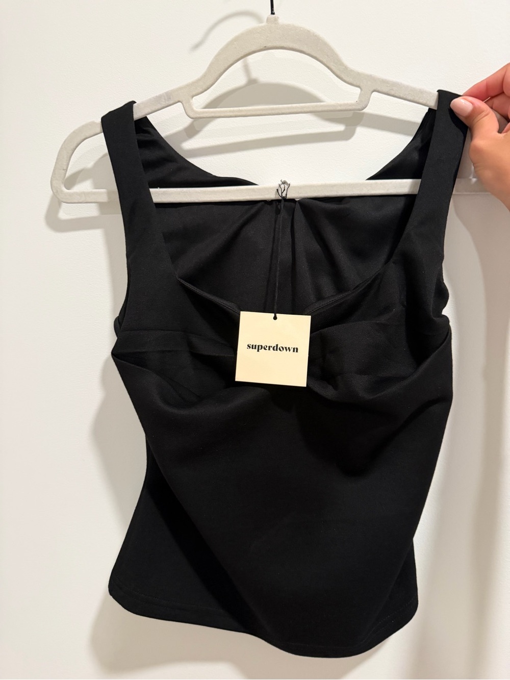 NWT superdown Black Strap Square-Neck Tank Dress